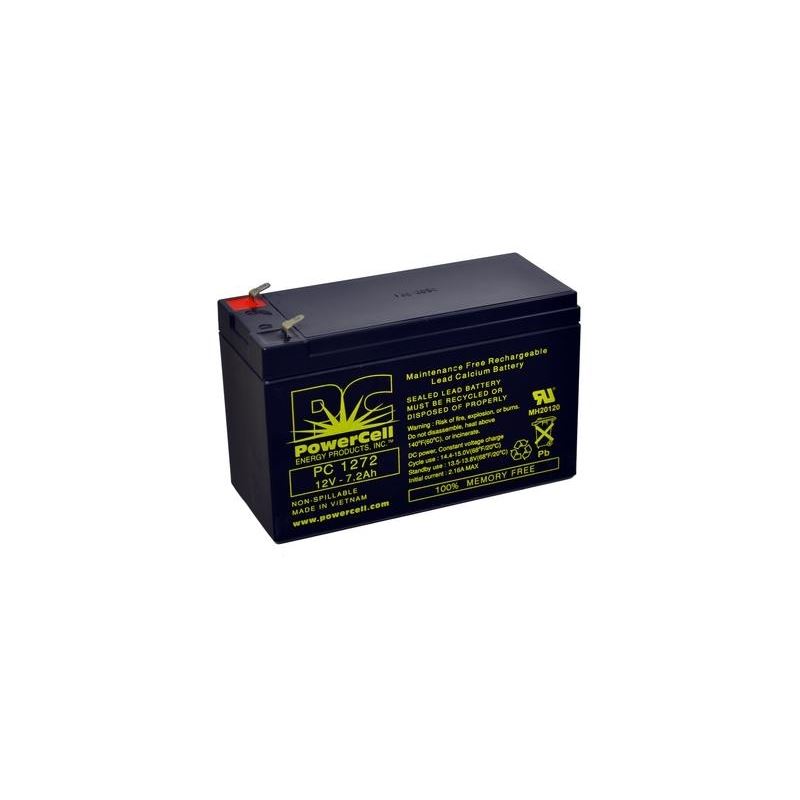 PowerCell PC1275 12.0v 7.2 amp hour lead calcium battery